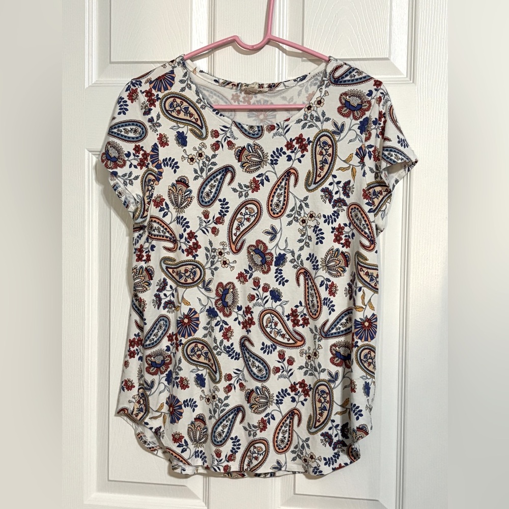Cupio Paisley Short Cap Sleeve T-Shirt - XL